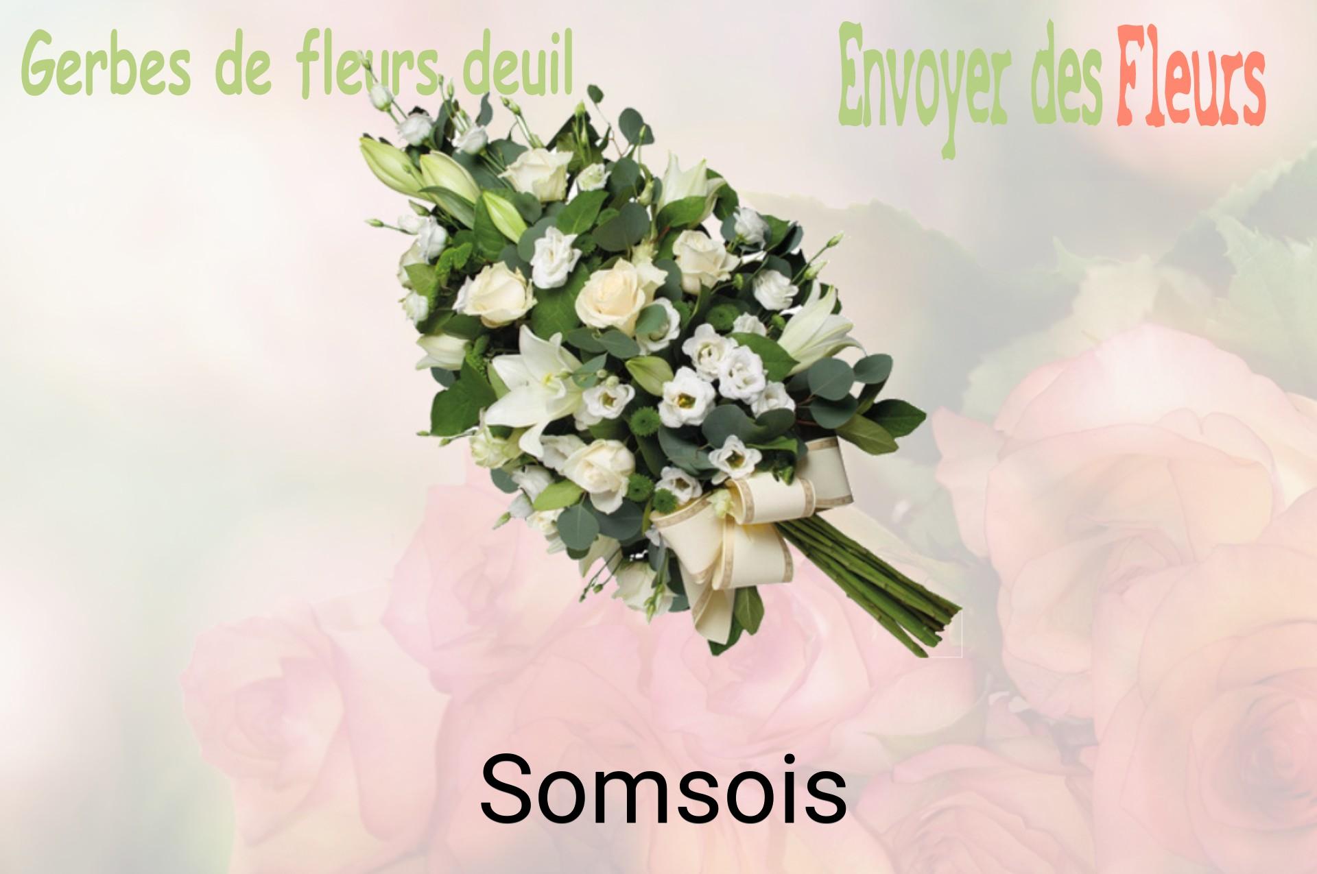 Gerbe de fleurs de deuil livrée à Somsois